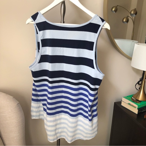 Ricki’s XXL Ombre Striped Cotton Rayon Tank Top Royal Blue Navy Pastel Summer - Picture 7 of 11
